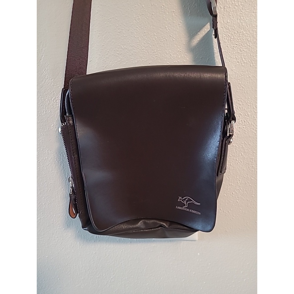 Kangaroo‎ Kingdom Brand Men Leather Messenger Shoulder Bags Brown Handbag M261